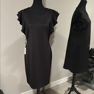 Black Ruffle Sleeve Dress